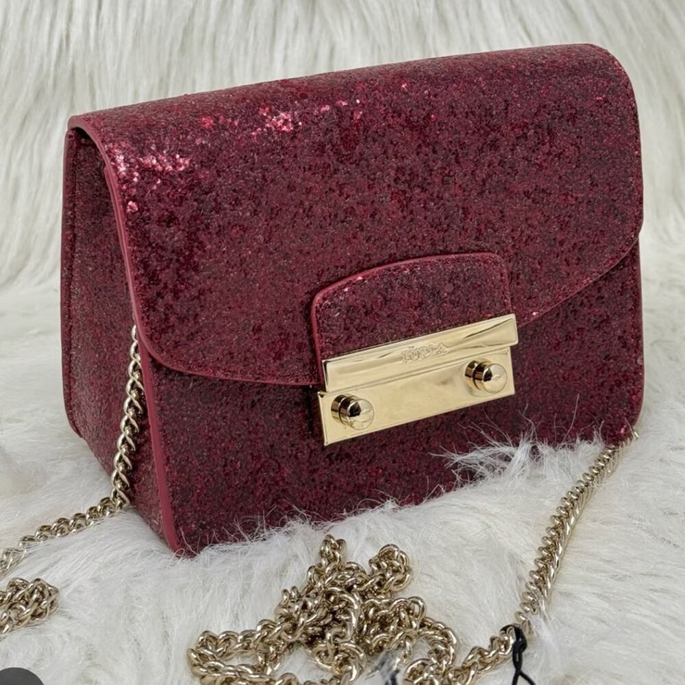 Furla mini ruby glitter Julia bag New with tag